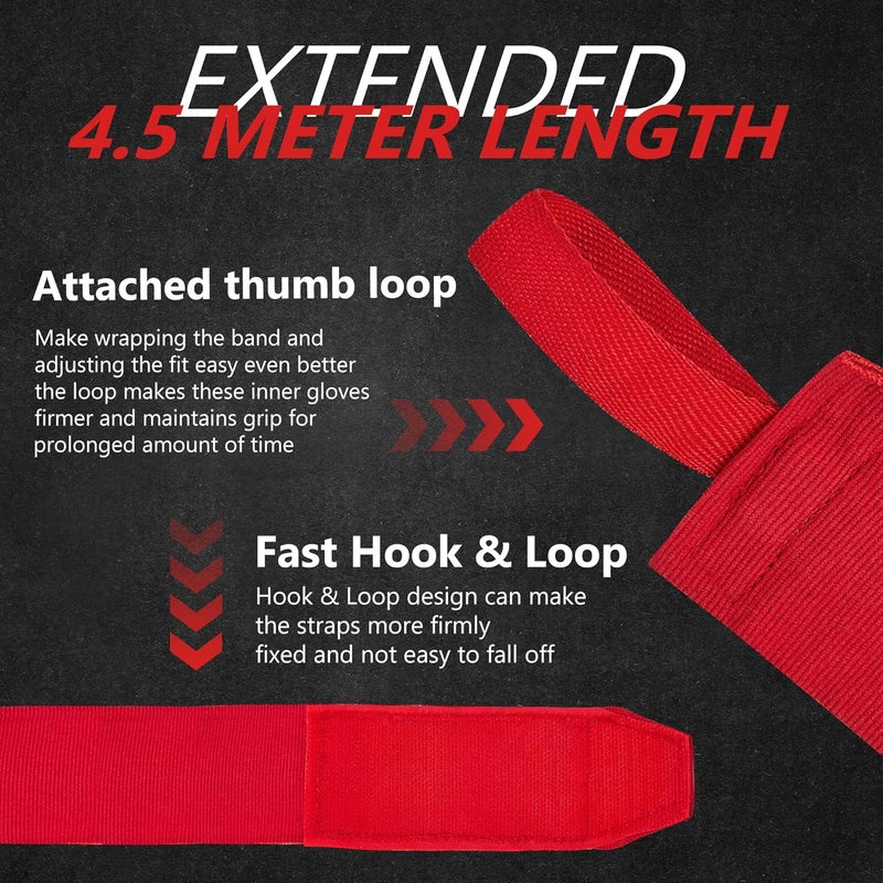 FIVING Boxing Hand Wraps for Men and Women，Durable, Comfortable，Wrist Wraps for Boxing, Kickboxing, Muay Thai, MMA, and Martial Arts - Image 4